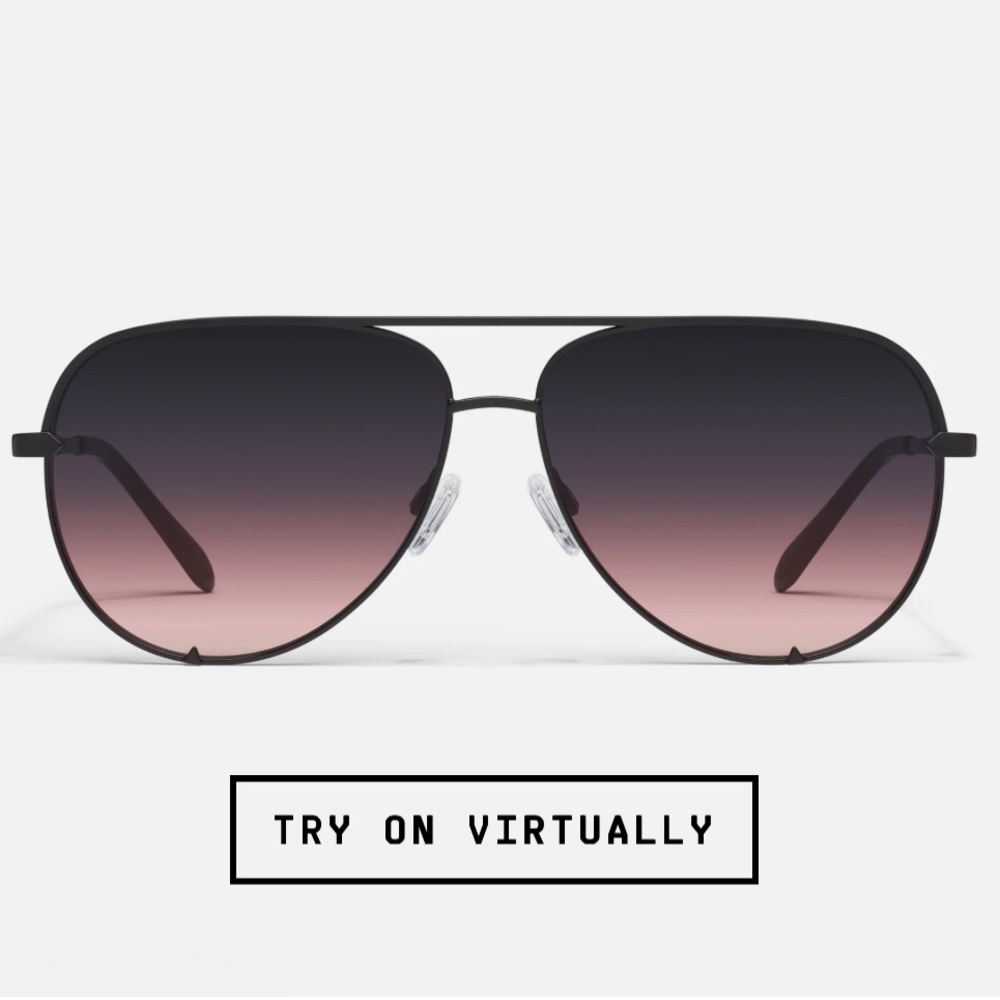 Quay High Key Mini Sunglasses black fade to pink/purple